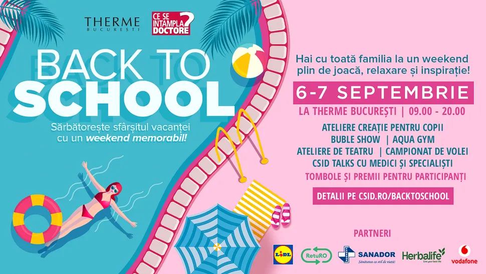 CSID.RO marchează 20 de ani printr-un eveniment dedicat familiilor: „Back to School” la Therme București