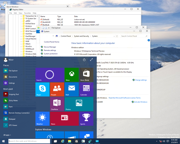 Windows 10 build 10030 primeşte Start Menu cu efect de transparenţă