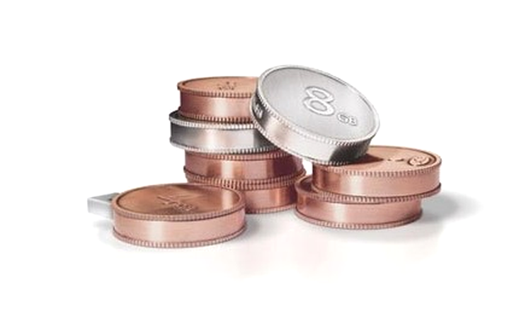 Moneda USB cu 4 GB şi 6 GB