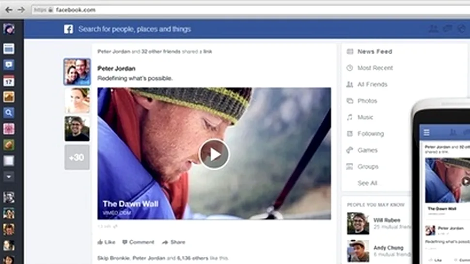 Facebook a prezentat noul News Feed, pune accent pe conţinutul media şi lizibilitate