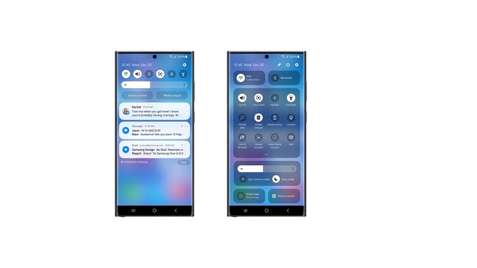 Samsung a anunțat OneUI 6.0 beta din greșeală. Va „copia” meniul Control Center de pe iOS