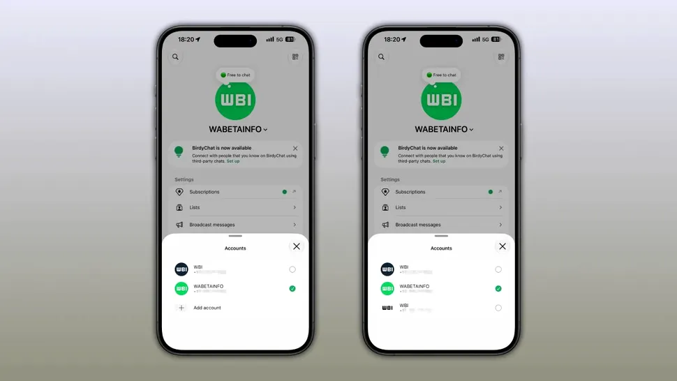 WhatsApp testează suport pentru până la trei conturi pe iOS