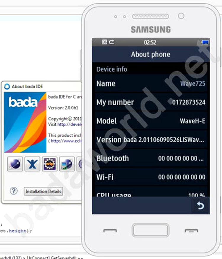 Machetă pentru Samsung Wave 725