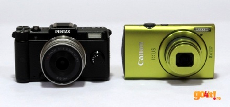 Pentax Q şi o ultra-compactă Canon IXUS