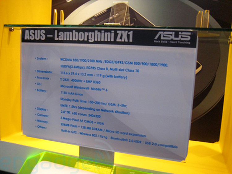 Specificaţii ASUS Lamborghini ZX1