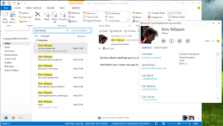 Apeluri Skype direct din interfaţa Microsoft Outlook