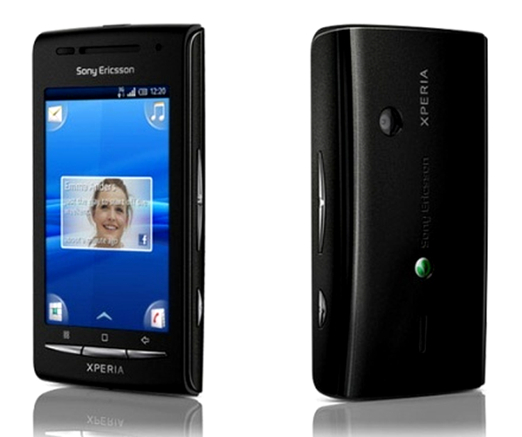 Sony Ericsson Xperia X8 cu carcasă neagră, lucioasă