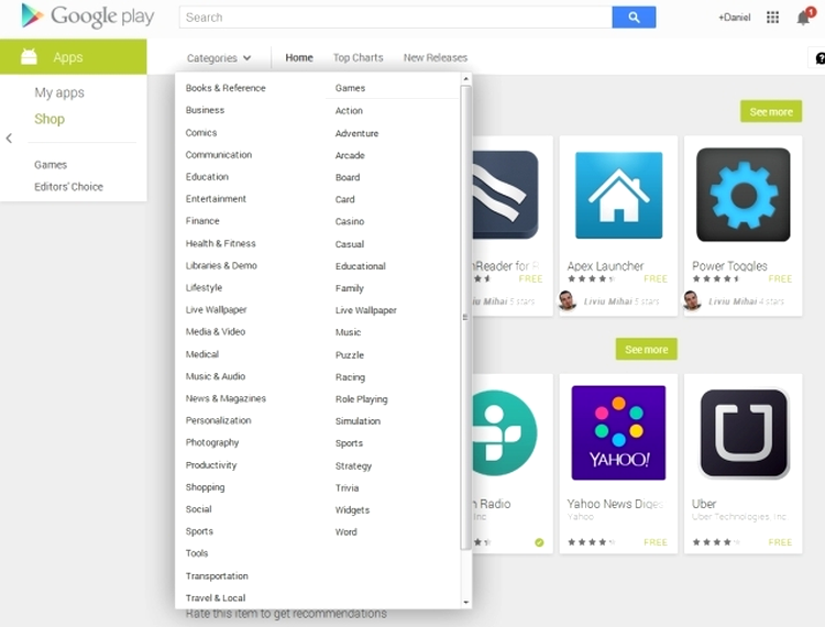 Top aplicaţii pentru Androi - categoriile din Google Play