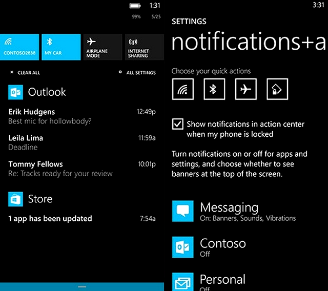 Noul Notification Center din Windows Phone 8.1