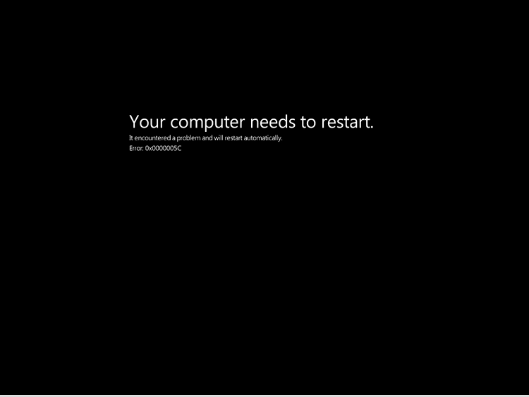 Windows 8 crash screen