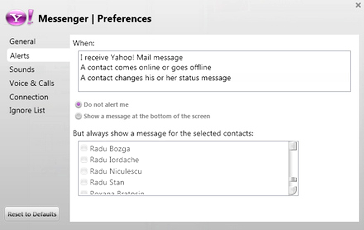 Yahoo Messenger Vista