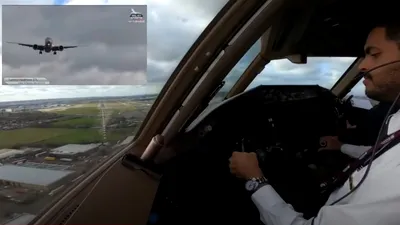 VIDEO: Manevrele pe care le face în carlingă un pilot de Boeing 777 pentru a ateriza la Londra, în plină furtună