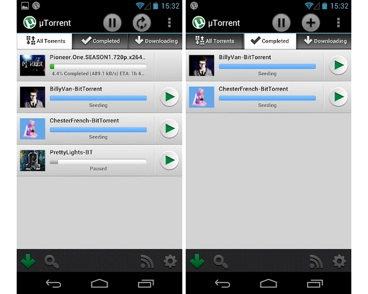 uTorrent beta, disponibil pentru tablete şi telefoane Android