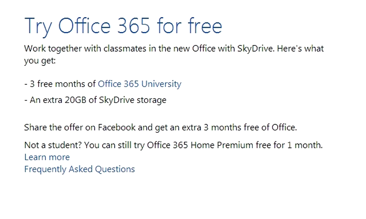 Office 365 şi cont SkyDrive cu 20 GB, gratis pentru studenţi timp de 6 luni