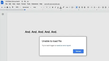 Google Docs, îngenuncheat de o eroare gramaticală: „And. And. And. And. And.”