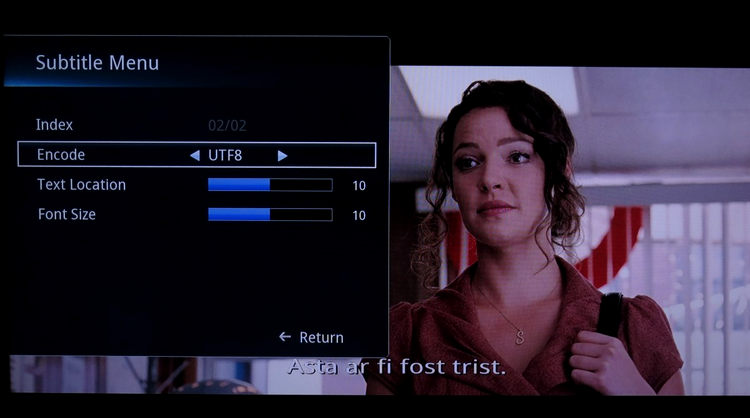 Asus O!Play BDS-700 – meniu subtitrări