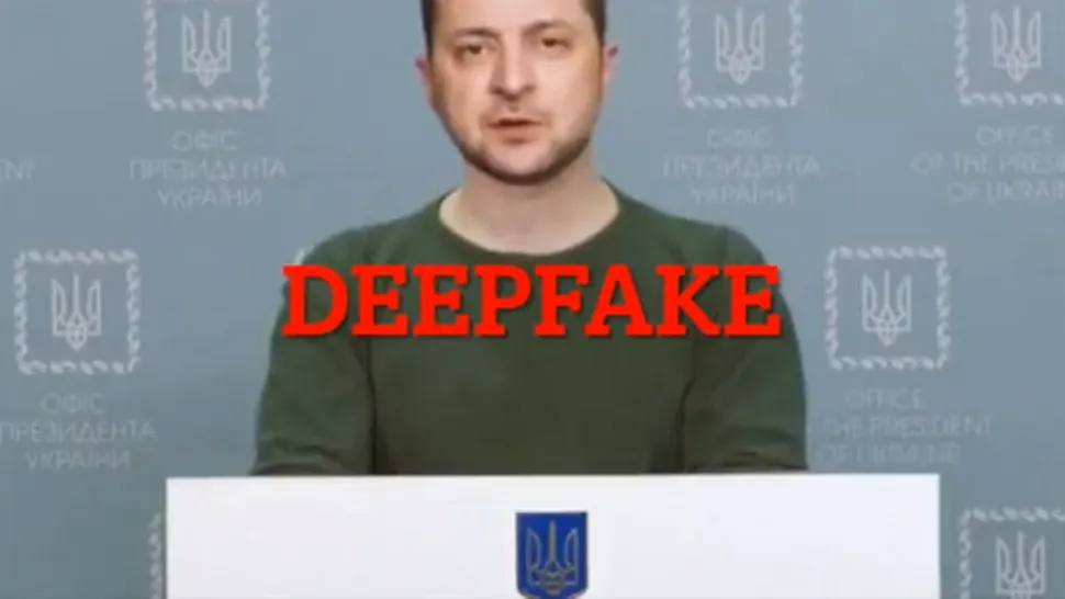 Discursul președintelui Volodymyr Zelenskyy, falsificat prin tehnologia deepfake pentru a cere predarea soldaților ucraineni