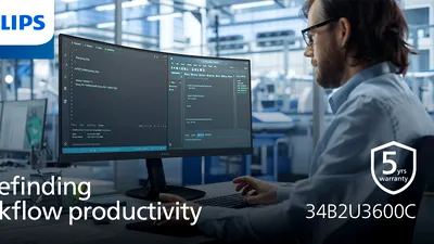 Philips 34B2U3600C: primul monitor al producătorului cu o garanție de 5 ani și certificare TCO, generația 10