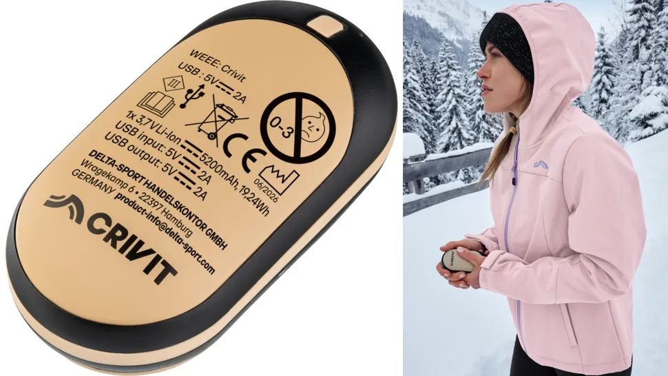 Gadget 2-în-1 inedit la Lidl: Încălzitor de mâini și powerbank Crivit la preț sub 50 de lei