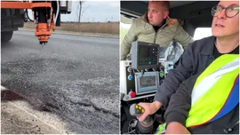 VIDEO | Tehnologie nouă în Buzău: Gropile din drumuri, reparate din joystick