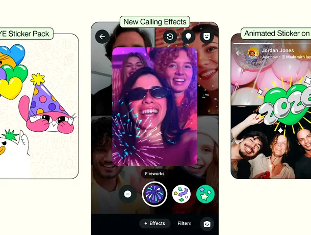 WhatsApp vă ajută să sărbătoriți trecerea dintre ani cu stickere noi și efecte festive pentru înregistrările video