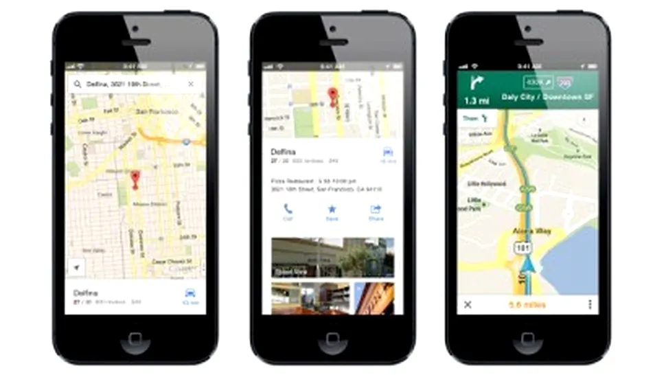 Aplicaţia Google Maps, disponibilă pentru telefoane iPhone cu iOS 6