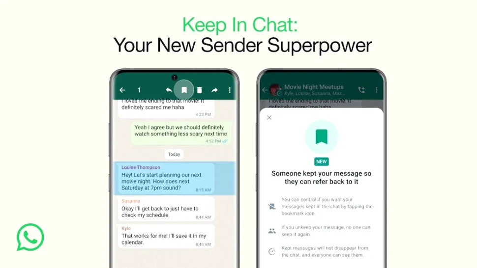 WhatsApp permite păstrarea așa numitelor disappearing messages într-o listă separată
