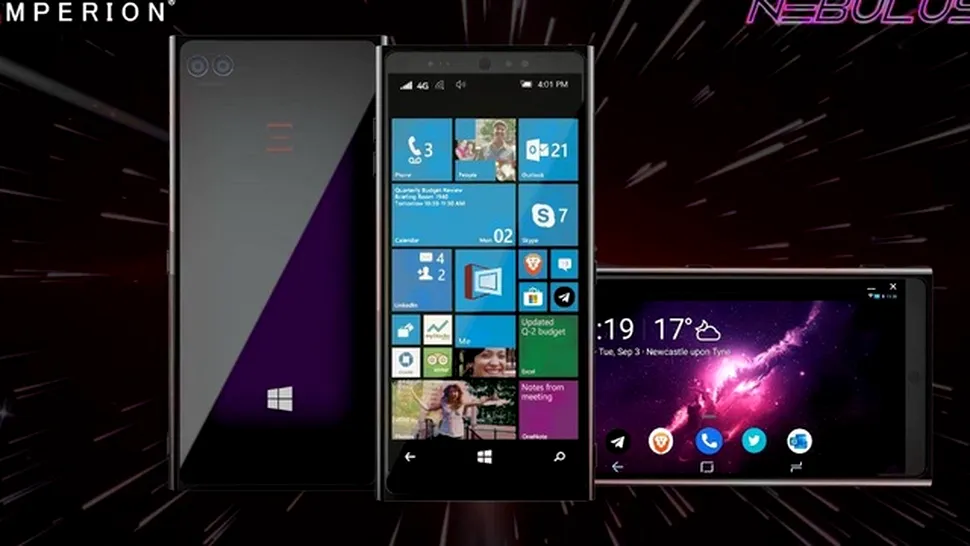 Emperion Nebulus: un telefon cu Windows 10 în 2020. Rulează şi Android în paralel