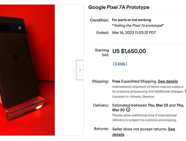Google Pixel 7a, pus la vânzare pe eBay înainte de anunțul oficial