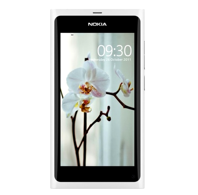 Nokia N9 cu carcasă albă lucioasă