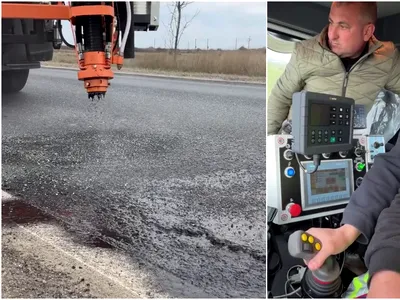 VIDEO | Tehnologie nouă în Buzău: Gropile din drumuri, reparate din joystick
