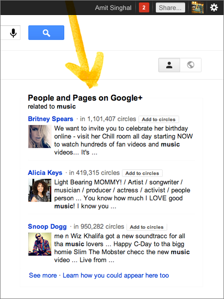 Google Search - People and Pages