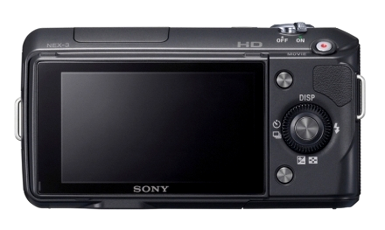 Sony NEX-3 - puţin butoane lângă ecranul rabatabil