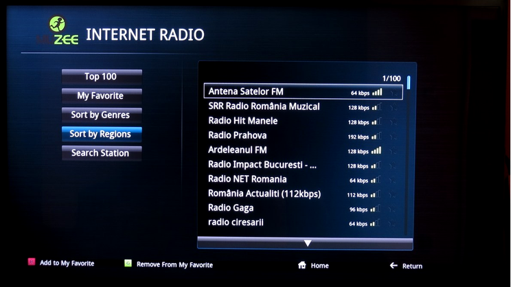 Asus O!Play BDS-700 – posturi de radio online