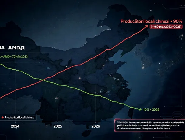 NVIDIA și AMD ar putea pierde 90% din piața chineză de cipuri AI în 2026
