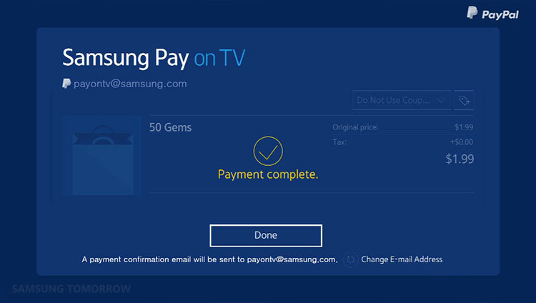 Sistemul pentru plăţi electronice Samsung Pay, extins şi la gama Smart TV a producătorului sud-coreean