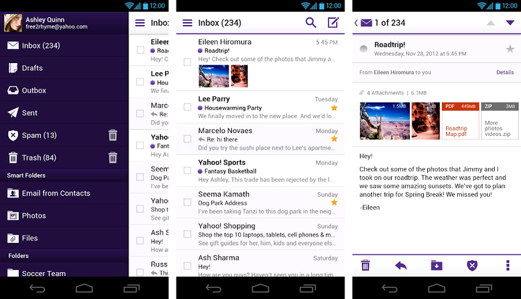 Yahoo Mail a primit un nou design în 2012