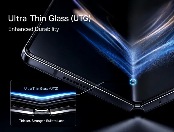 Galaxy Z Fold 9: cuta ecranului ar putea fi ascuns, în sfârșit, cu o sticlă UTG mai groasă