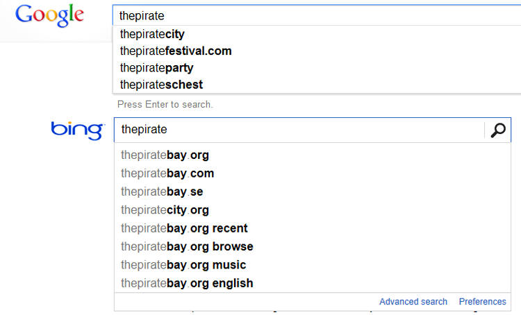 Motorul Bing Search nu cenzurează încă link-urile către PirateBay