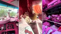 Șoferiță de TIR transformă camionul roz într-un castel pentru CINCI pisici adorabile!