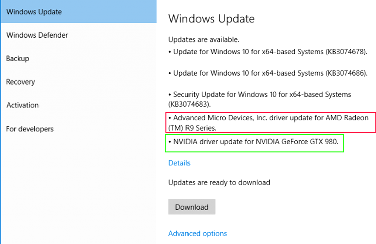 Windows 10, descoperit instalând drivere pentru componente PC inexistente