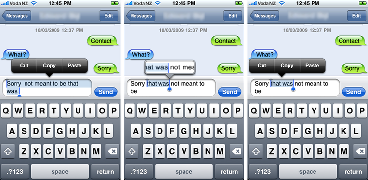 Copy paste text in mesaje