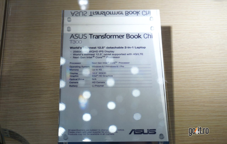 Asus Transformer Book T300 Chi - specificaţii