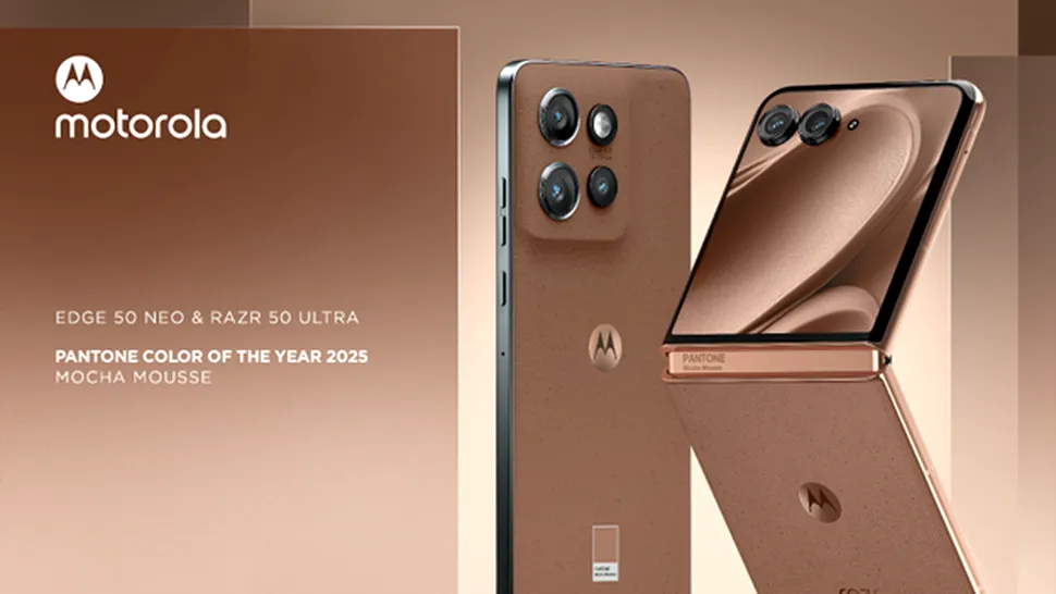 Motorola anunță Razr 50 Ultra și Edge 50 Neo Mocha Mousse, culoarea anului Pantone 2025