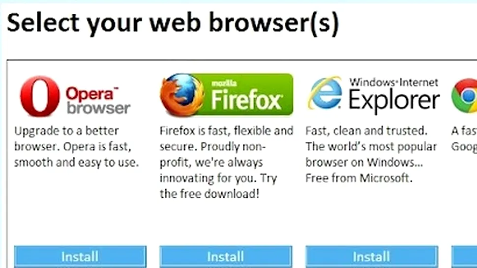 Microsoft oferă mai multă libertate în alegerea web browser-ului