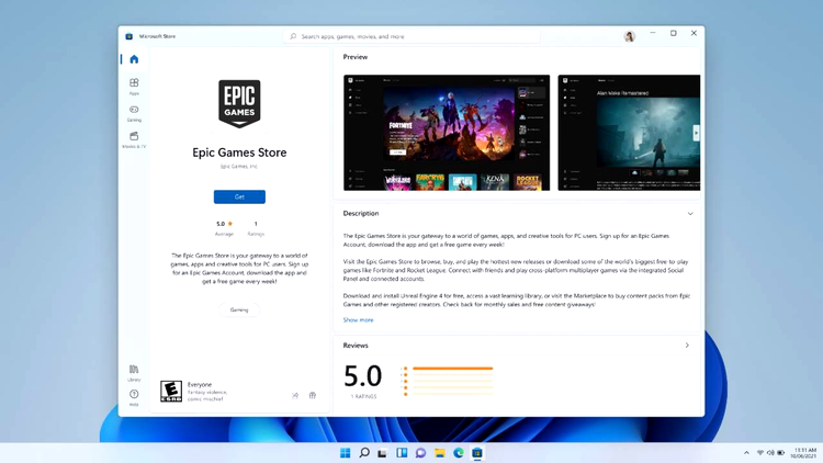 Microsoft Store Epic Games Store
