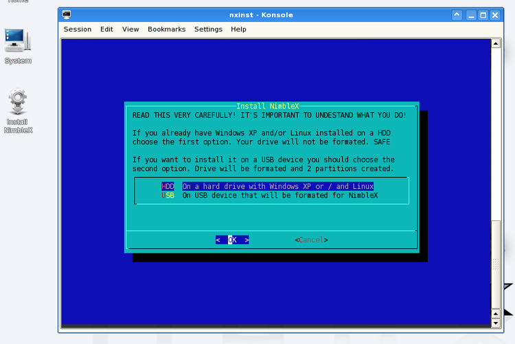 installer nimblex 2008
