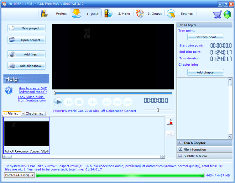 Free MKV Video2Dvd