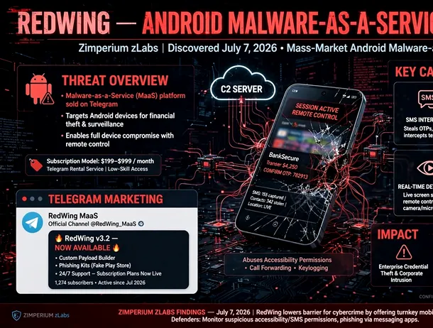 RedWing, Malware-as-a-Service: controlul aproape complet al telefonului
