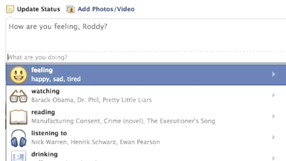 Arată ce simţi - Facebook pregăteşte mesaje de status cu emoticoane